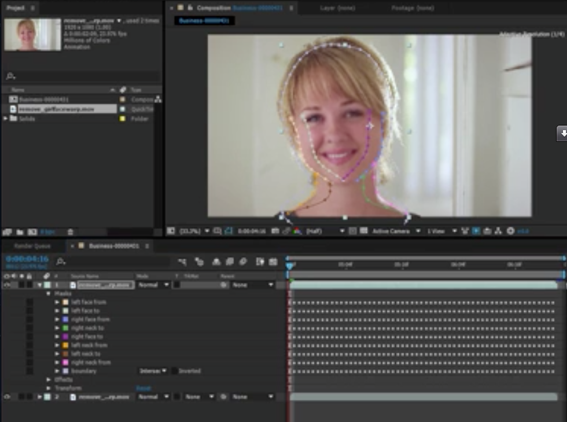 Using RE:Flex Warp with Mocha’s tracking of open splines