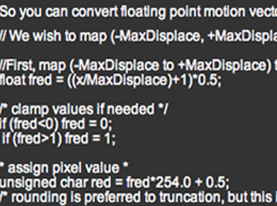 I'd like to see the math behind your motion vectors